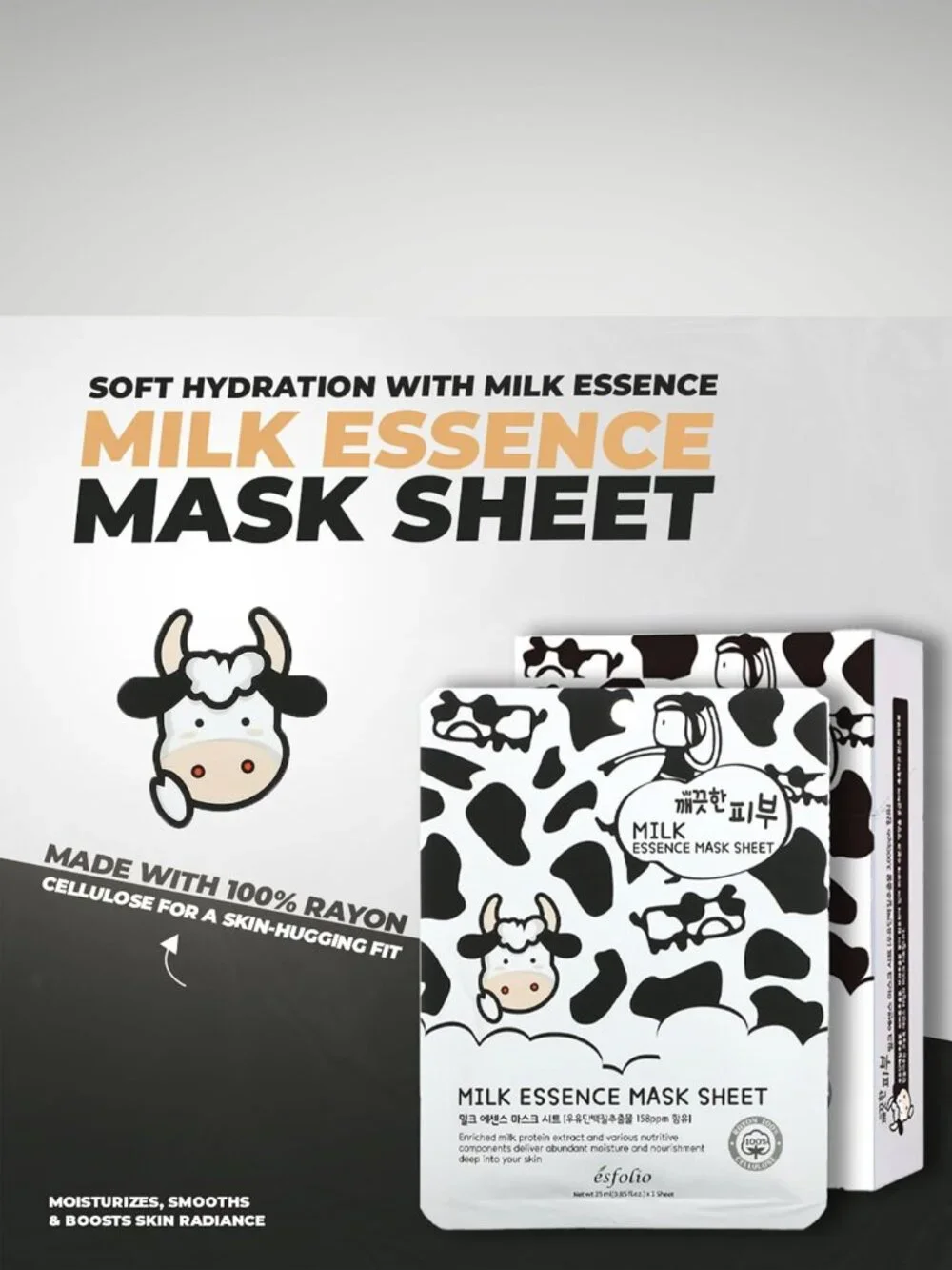 esfolio Pure Skin Milk Essence Korean Sheet Mask | $1 Add-On